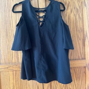 Elegant Black Cold Shoulder Top